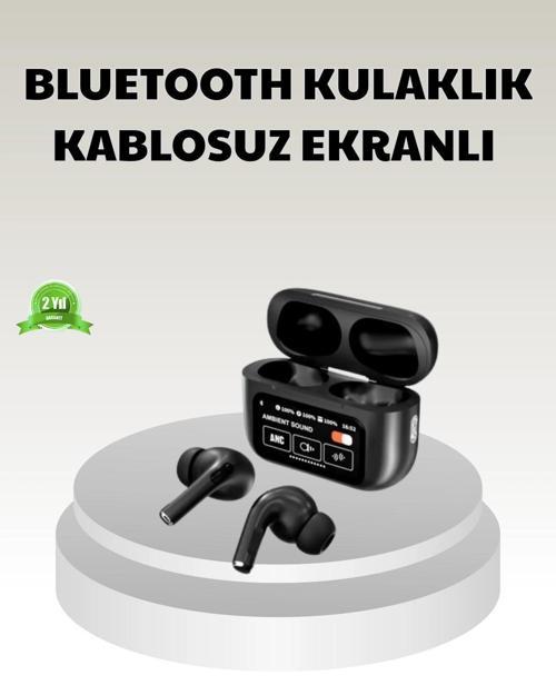 Bluetooth 5.3 ANC Kablosuz Kulaklık – Dokunmatik Kontrol Dijital Ekran ve Uzun Pil Ömrü
