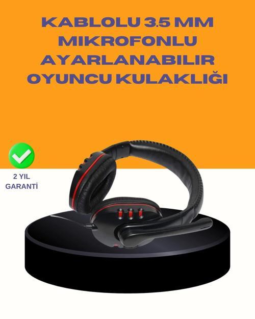 Kırmızı Oyuncu Kulaklığı Bilgisayar Uyumlu Stereo Yüksek Ses Kaliteli