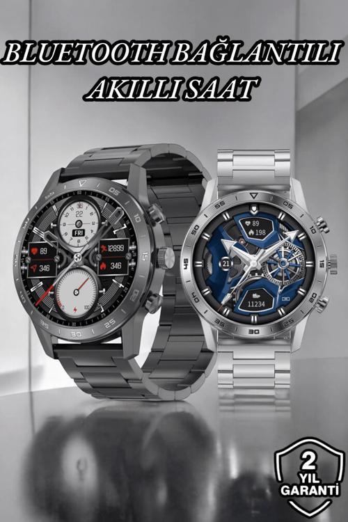 Suya Dayanıklı Dokunmatik Akıllı Saat Bluetooth 5.0 Sesli Asistan ve Sağlık Takibi