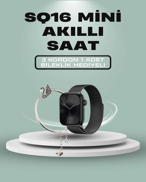 SQ-16 Mini Series 10 Akıllı Saat – 3 Kordon + Hediye Bileklik