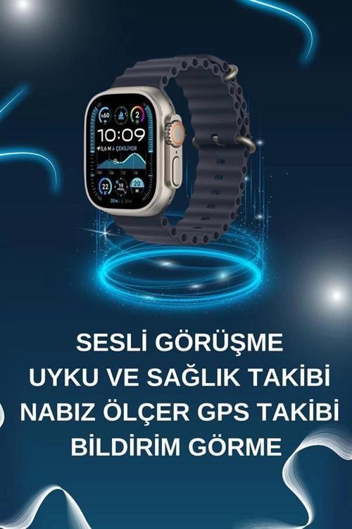 Akıllı Saat Bluetooth Bağlantılı NFC ve GPS Uyumlu Nabız Ölçer Sesli Görüşme
