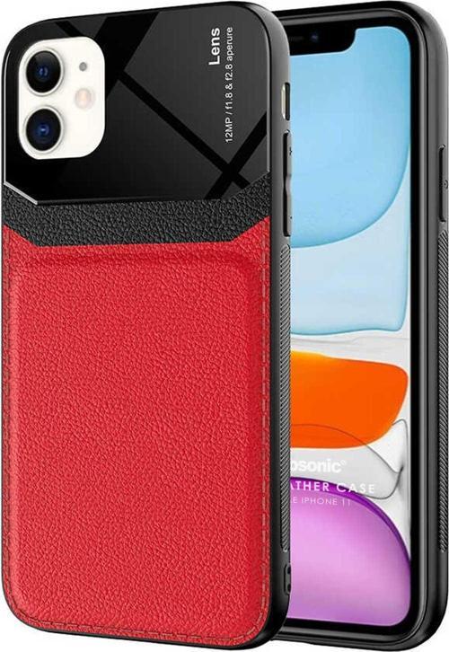 Apple iPhone 11 Kılıf Uniq Leather Kırmızı