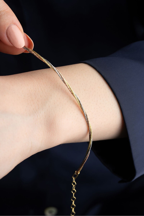 925 Ayar Gümüş Rose Gold Dorika Bileklik