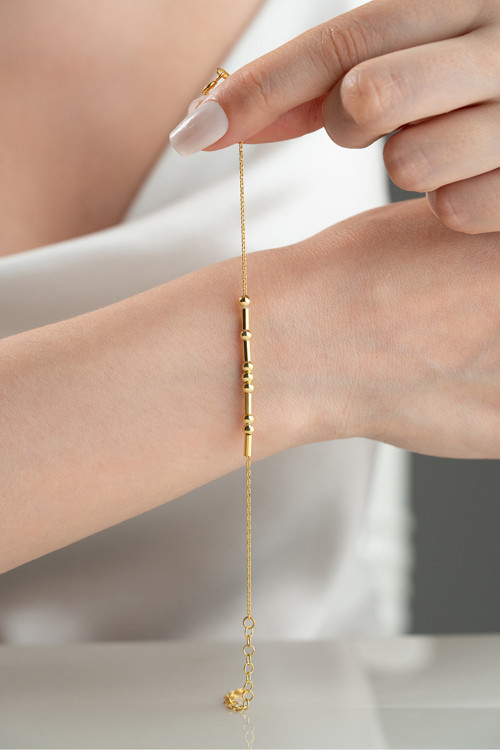 925 Ayar Gümüş Gold Trend Bileklik