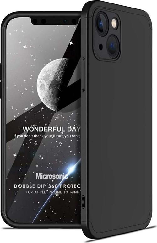 Apple iPhone 13 Mini Kılıf Double Dip 360 Protective Siyah