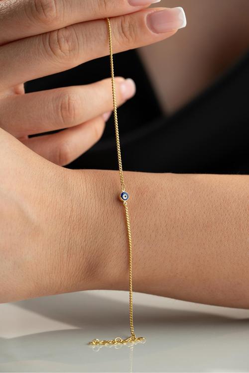 925 Ayar Gümüş Nazar Göz Taşlı Bileklik