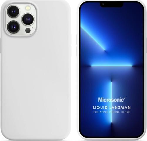 Apple iPhone 13 Pro Kılıf Liquid Lansman Silikon Beyaz