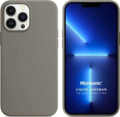 Apple iPhone 13 Pro Kılıf Liquid Lansman Silikon Gri