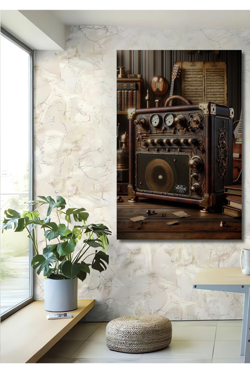 Steampunk Tarzı Dekoratif Ahşap Mdf Dikdörtgen Ev,İşyeri Duvar Tablo