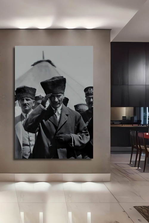 Atatürk Dekoratif Ahşap Mdf Ev/İşyeri Duvar Tablo Dikdörtgen Ev/İşyeri Duvar Tablo