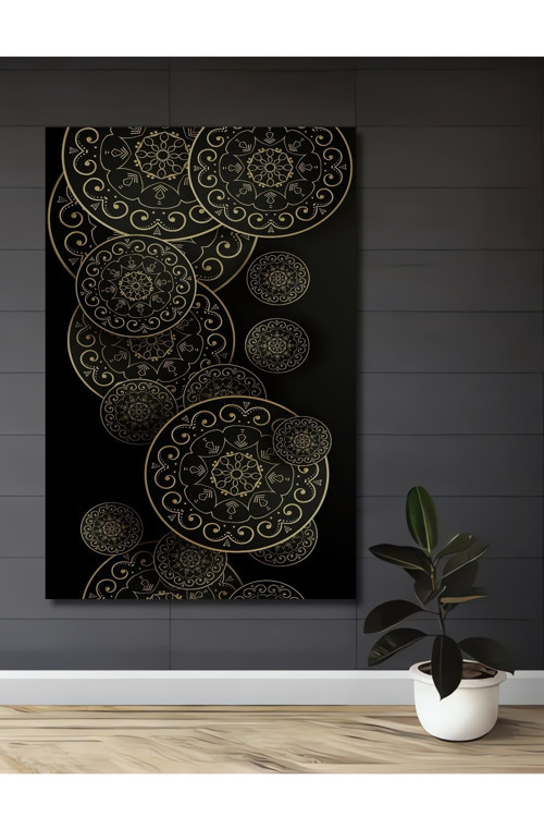 Mandala Desenli Dekoratif Ahşap Mdf Dikdörtgen Ev,İşyeri Duvar Tablo