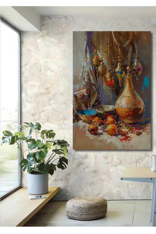 Oryantalist Soyut Sanat Dekoratif Ahşap Mdf Dikdörtgen Ev,İşyeri Duvar Tablo