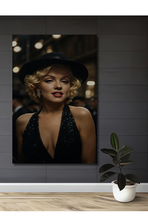 Marilyn Monroe Vintage Tarzı Dekoratif Ahşap Mdf Dikdörtgen Ev,İşyeri Duvar Tablo