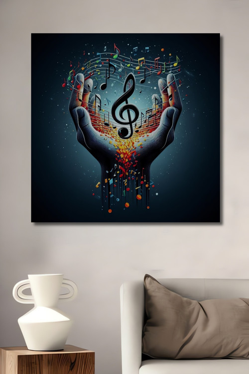 Müzik Ruhun Besinidir Dekoratif Ahşap Mdf Dikdörtgen Ev,İşyeri Duvar Tablo