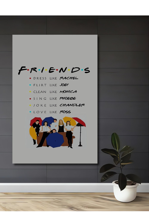 Friends Dizi İlham Verici Ahşap Mdf Dekoratif Dikdörtgen Ev,İşyeri Duvar Tablo