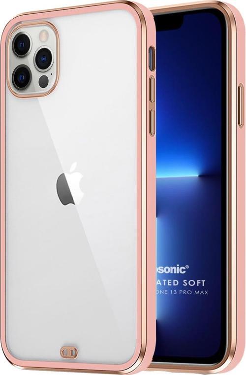 Apple iPhone 13 Pro Max Kılıf Laser Plated Soft Pembe