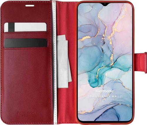 General Mobile GM 22 Kılıf Delux Leather Wallet Kırmızı