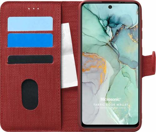 General Mobile GM 22 Kılıf Fabric Book Wallet Kırmızı