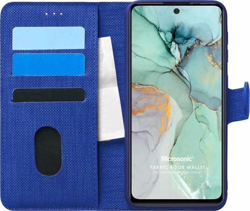 General Mobile GM 22 Kılıf Fabric Book Wallet Lacivert