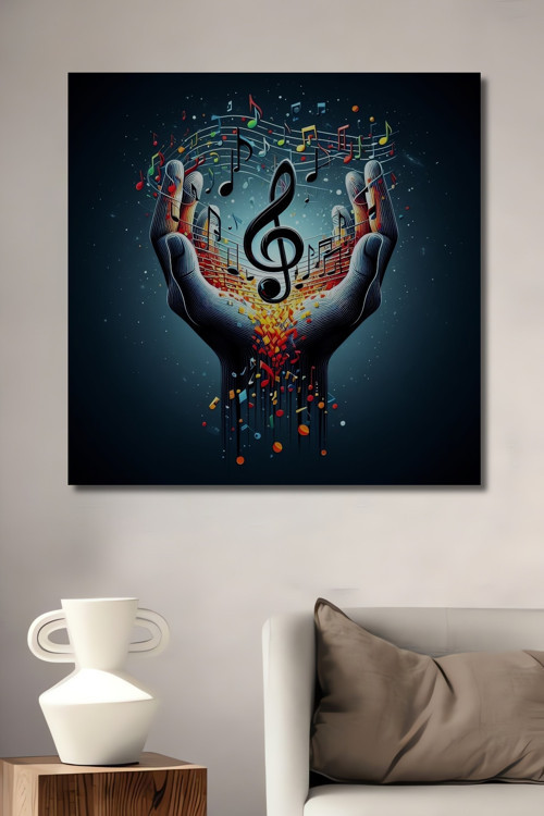 Müzik Ruhun Besinidir Dekoratif Ahşap Mdf Dikdörtgen Ev,İşyeri Duvar Tablo