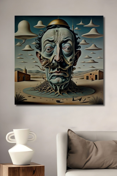 Salvador Dali Soyut Sanat Ahşap Mdf Dekoratif Dikdörtgen Ev,İşyeri Duvar Tablo