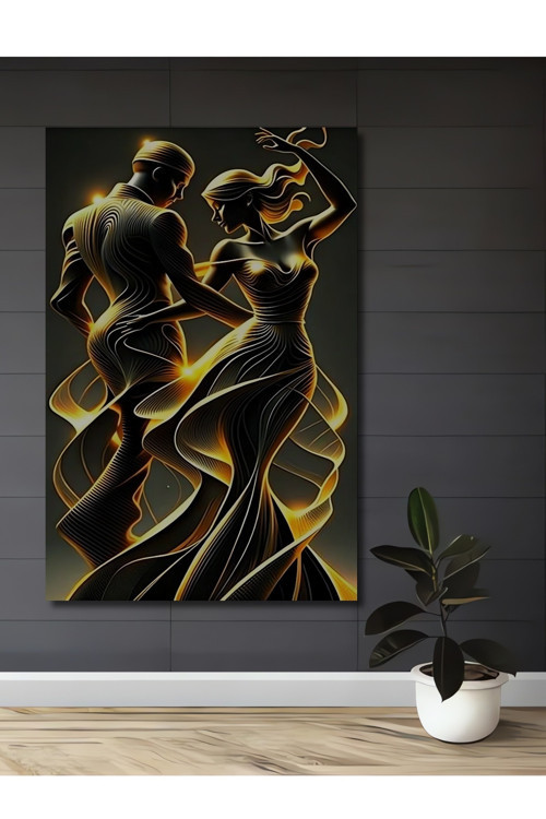 Dans Eden Çift Modern Sanat Ahşap Mdf Dekoratif Dikdörtgen Ev,İşyeri Duvar Tablo