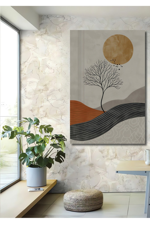 Minimalist Rüya Manzarası Ahşap Mdf Dekoratif Dikdörtgen Ev,İşyeri Duvar Tablo