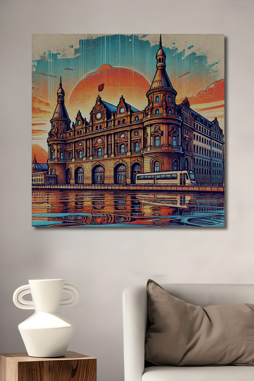Haydarpaşa Garı Retro Sanat Ahşap Mdf Dekoratif Dikdörtgen Ev,İşyeri Duvar Tablo