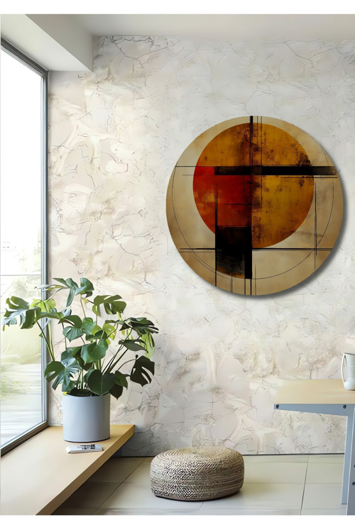 Modern Sanat Abstrakt Geometrik Ahşap Mdf Dekoratif Dikdörtgen Ev,İşyeri Duvar Tablo