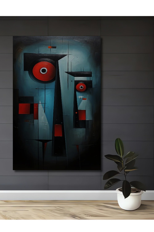 Soyut Geometrik Modern Sanat Ahşap Mdf Dekoratif Dikdörtgen Ev,İşyeri Duvar Tablo
