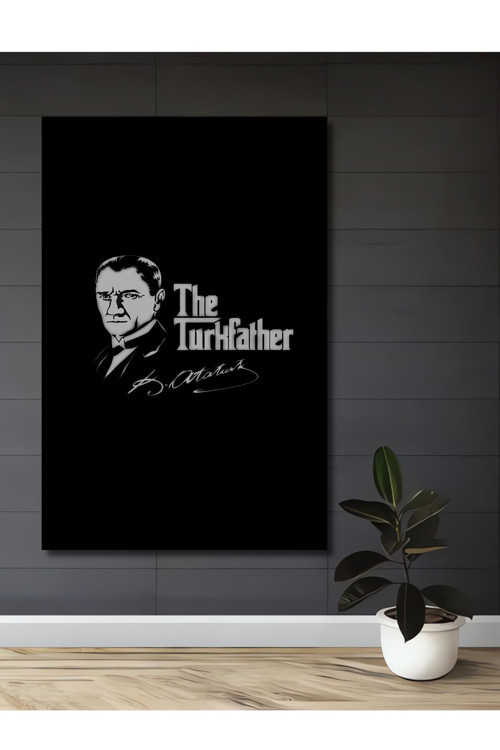 Atatürk The Turkfather Dekoratif Ahşap Mdf Dikdörtgen Ev,İş Yeri Duvar Tablo