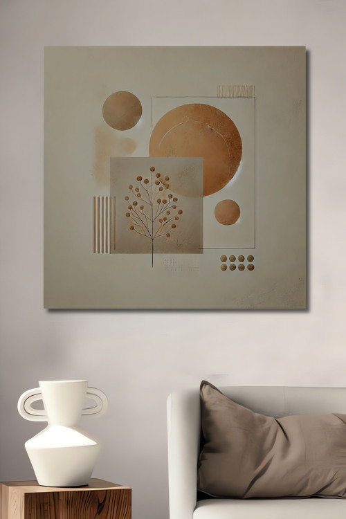 Minimalist Geometrik Ahşap Mdf Baskı Dikdörtgen Ev,İşyeri Duvar Tablo