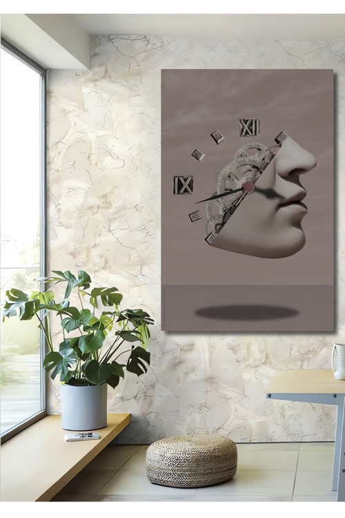 Zamanda Yolculuk Soyut Sanat Ahşap Mdf Dekoratif Dikdörtgen Ev,İşyeri Duvar Tablo