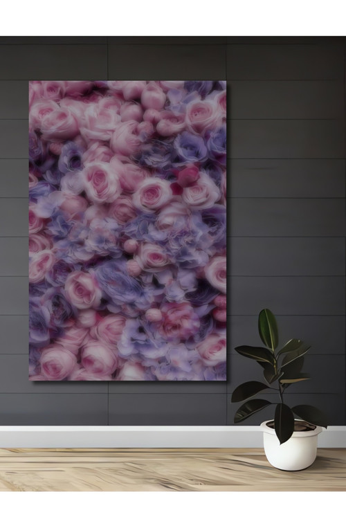 Çiçek Bahçesi Pastel Tonlar Ahşap Mdf Dekoratif Dikdörtgen Ev,İşyeri Duvar Tablo