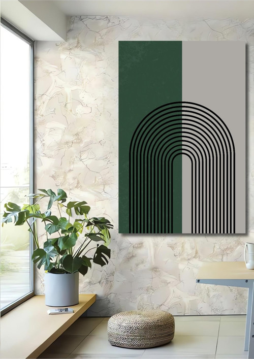 Modern Geometrik Çizgiler Ahşap Mdf Dekoratif Dikdörtgen Ev,İşyeri Duvar Tablo