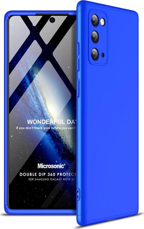 Samsung Galaxy Note 20 Kılıf Double Dip 360 Protective Mavi