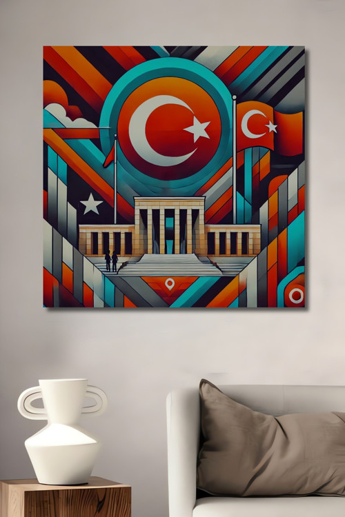 Anıtkabir Modern Sanat Ahşap Mdf Dekoratif Dikdörtgen Ev,İşyeri Duvar Tablo