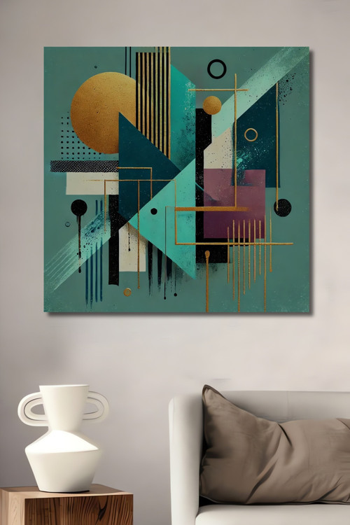 Geometrik Modern Sanat Ahşap Mdf Dekoratif Dikdörtgen Ev,İşyeri Duvar Tablo
