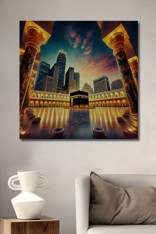 Kabe Manzaralı Modern Ahşap Mdf Dekoratif Dikdörtgen Ev,İşyeri Duvar Tablo