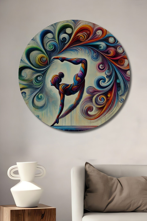 Renkli Modern Sanat Dekoratif Ahşap Mdf Yuvarlak Ev,İşyeri Duvar Tablo