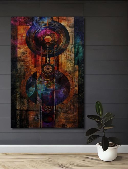 Geometrik Soyut Sanat Ahşap Mdf Dekoratif Dikdörtgen Ev,İşyeri Duvar Tablo