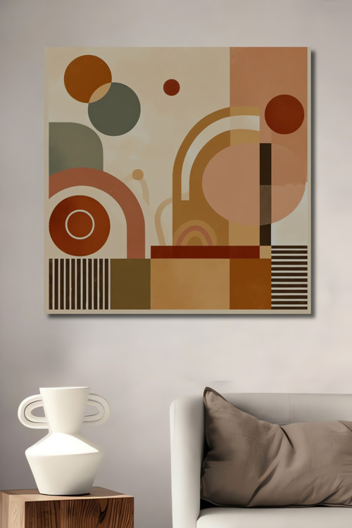 Geometrik Soyut Sanat Ahşap Mdf Dekoratif Dikdörtgen Ev,İşyeri Duvar Tablo