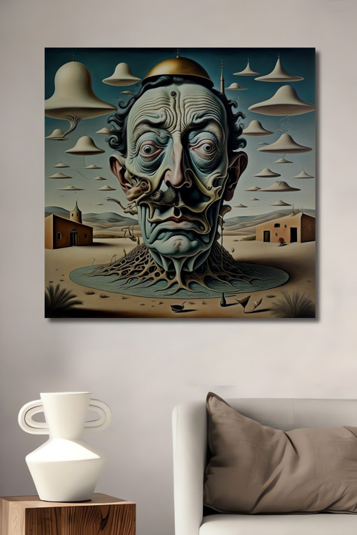 Salvador Dali Soyut Sanat Ahşap Mdf Dekoratif Dikdörtgen Ev,İşyeri Duvar Tablo
