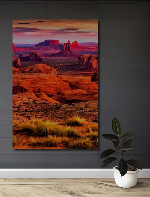 Monument Valley Manzarası Ahşap Mdf Dekoratif Dikdörtgen Ev,İşyeri Duvar Tablo