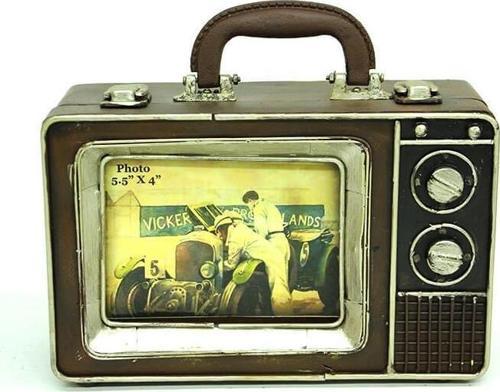 Dekoratif Metal Çerçeve Televizyon Temalı Vintage Hediyelik