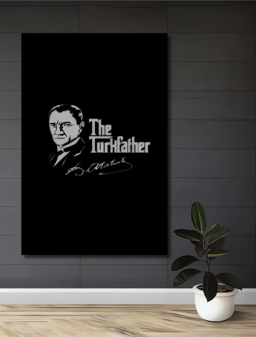 Atatürk The Turkfather Dekoratif Ahşap Mdf Dikdörtgen Ev,İş Yeri Duvar Tablo