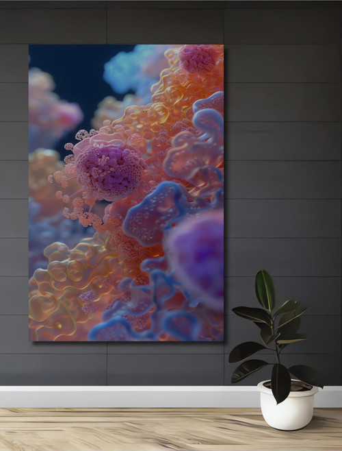 Renkli Hücresel Doku Tasarımı Dekoratif Ahşap Mdf Dikdörtgen Ev,İşyeri Duvar Tablo