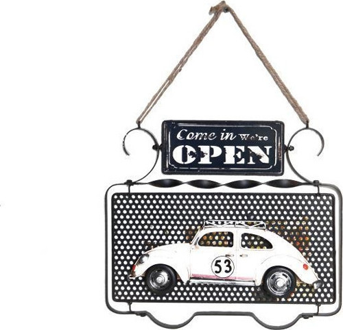 Dekoratif Metal Kapı Yazısı Araba Dekorlu Vintage Hediyelik