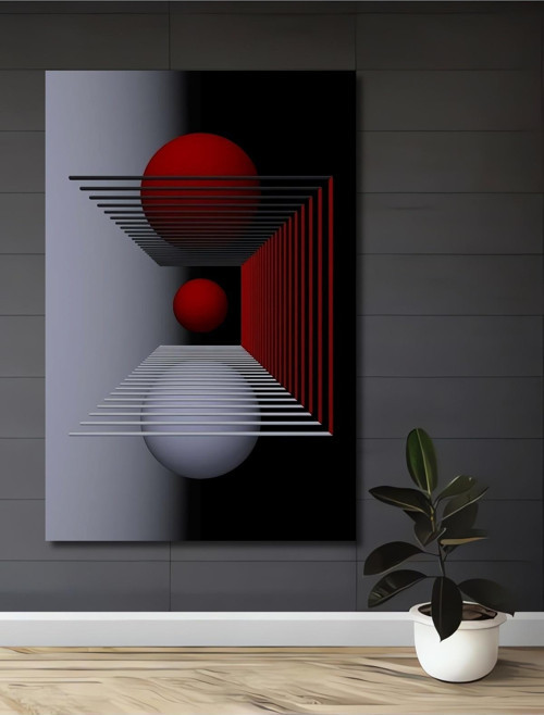 Geometrik Küreler Modern Sanat Dekoratif Ahşap Mdf Dikdörtgen Ev,İşyeri Duvar Tablo