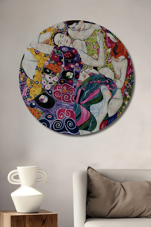 Renkli Modern Sanat Ahşap Mdf Dekoratif Yuvarlak Ev,İşyeri Duvar Tablo